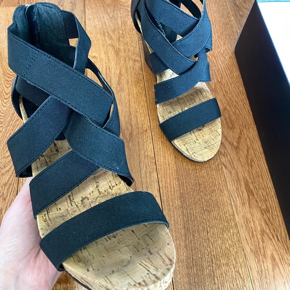 BCBG wedge heels size 6 1/2. Worn once. Still have box it came in. - Picture 2 of 4